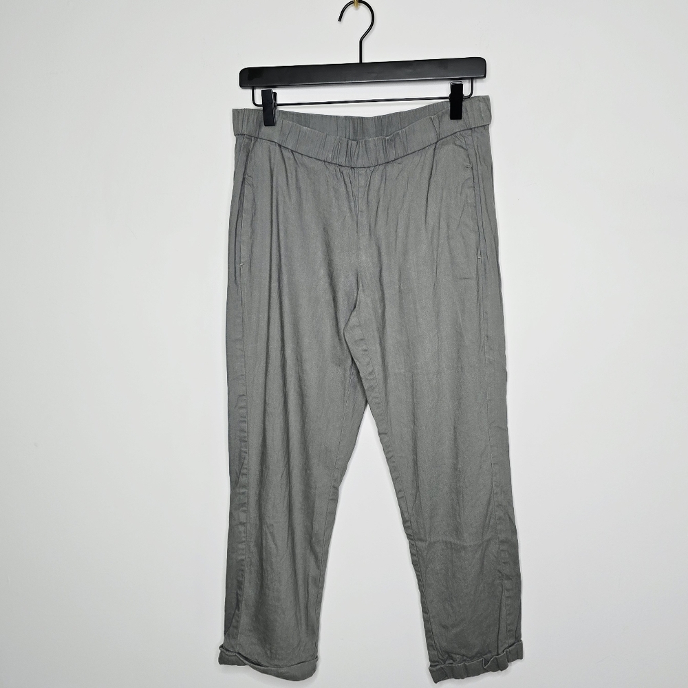 J. Jill Linen Stretch Pull On Cuffed Pants Size Petite Small